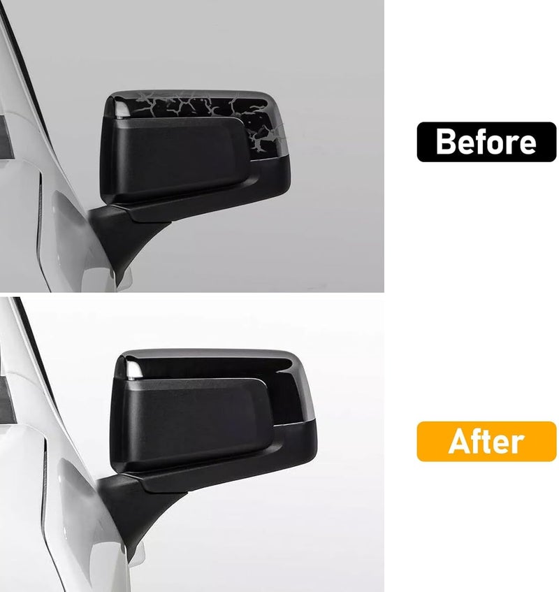 Moonlinks Compatible with 2019-2025 Chevy Silverado 1500 GMC Sierra 1500 Side Mirror Cover,Glossy Black LH & RH Side Door Exterior Rearview Mirror Cap Trim for Silverado 1500(1 Pair） - Image 4